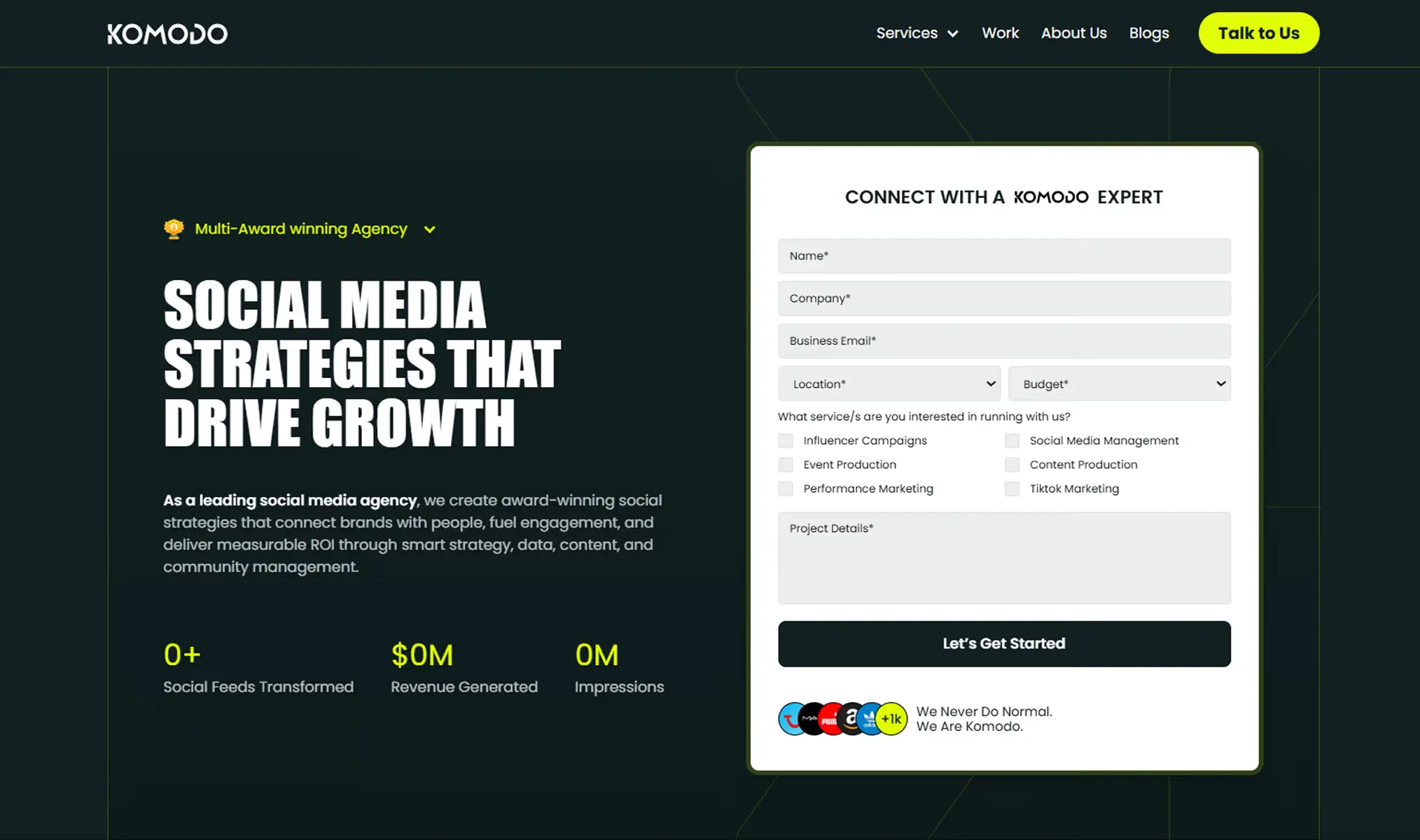 Komodo marketing site