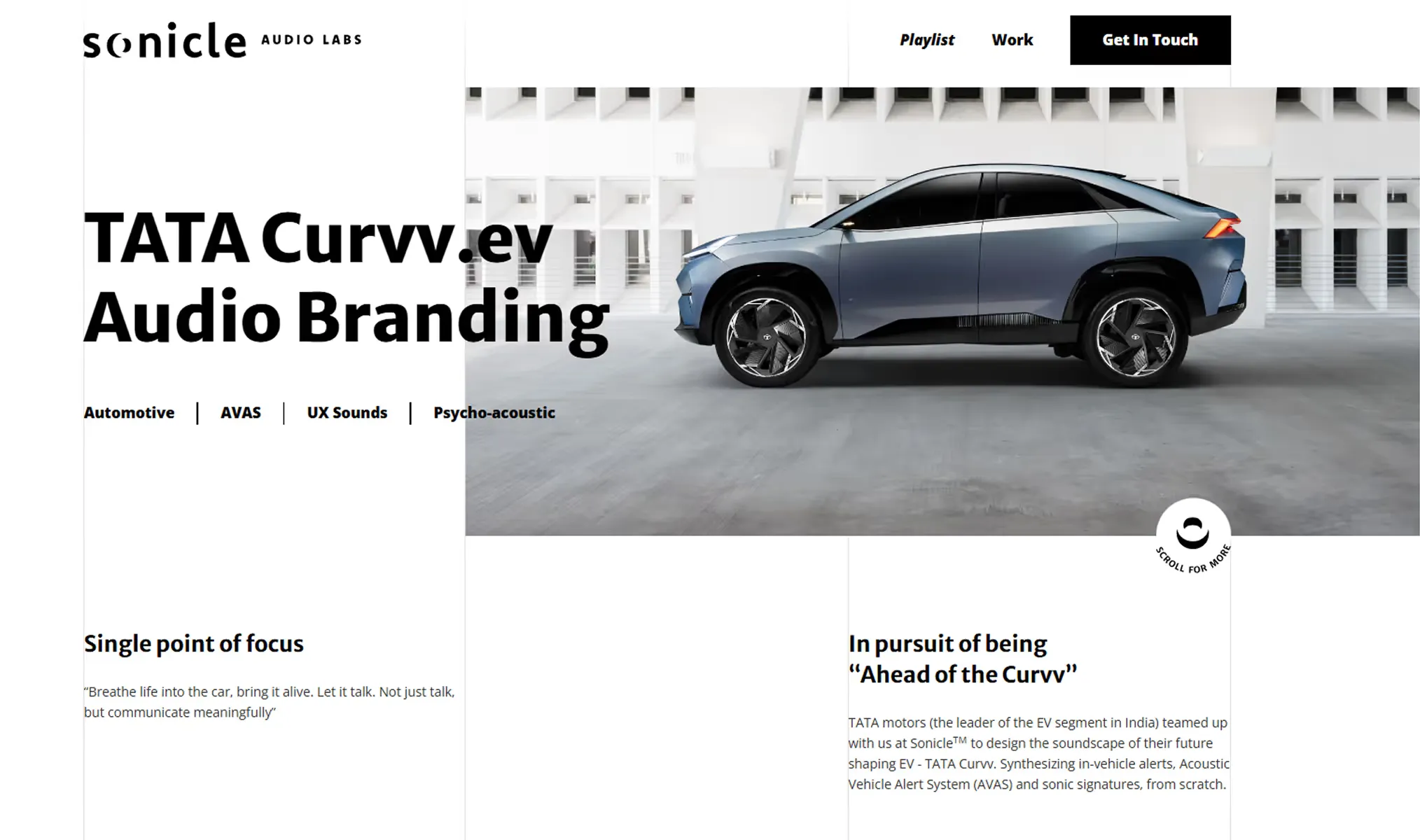 Tata Sonicle marketing site